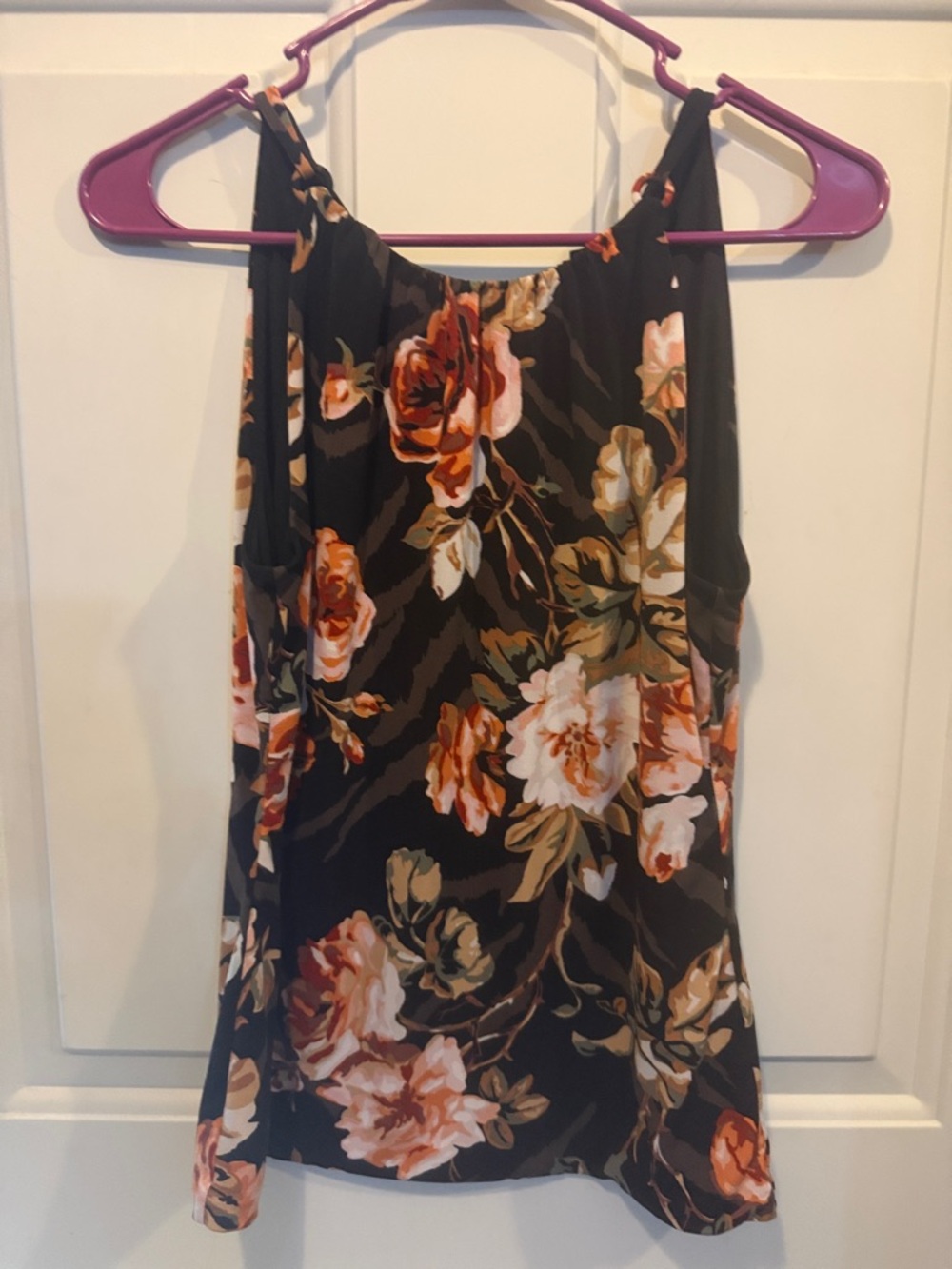 White House Black Market Black and Orange Dress